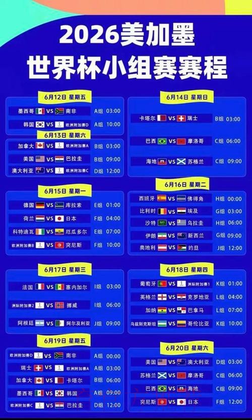 2026美加墨世界杯直播平台几点开始